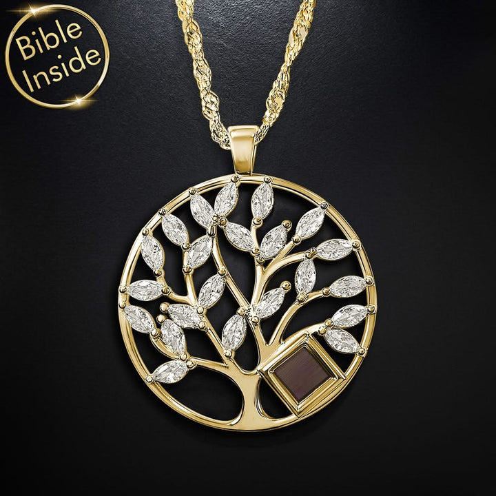 שרשרת זהב עם תנך לאישה עם כל 24 סיפרי התנ"ך | ננו תכשיטים