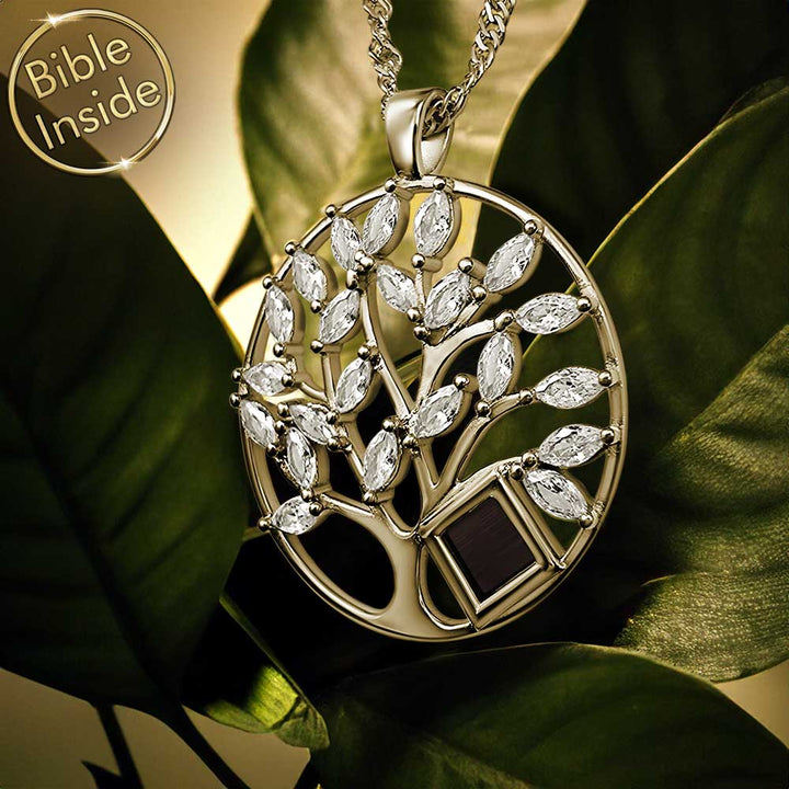 תליונים עם ננו תנך לאישה עם כל 24 סיפרי התנ"ך | ננו תכשיטים