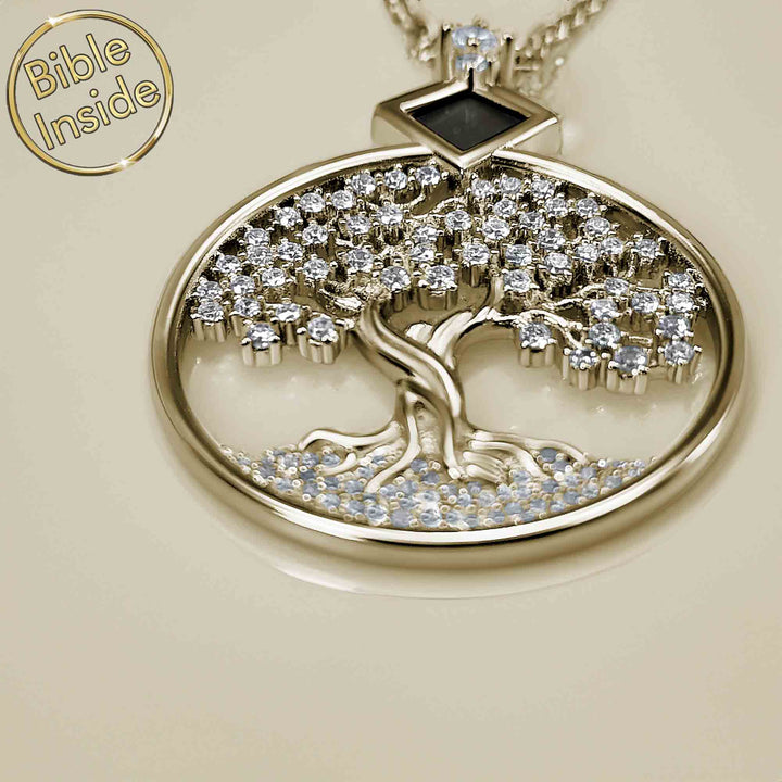 מתנה שווה | תליון עץ החיים עם כל 24 סיפרי התנ"ך | ננו תכשיטים