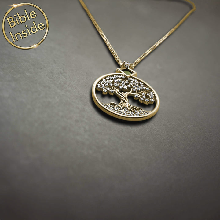 מתנות לנשים במשלוח מיידי | תליון עץ החיים עם כל 24 סיפרי התנ"ך | ננו תכשיטים