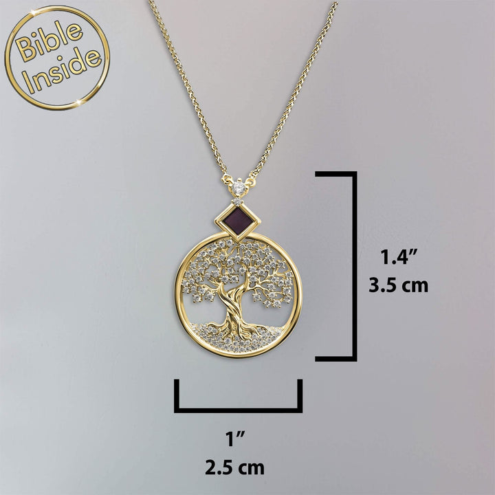 משלוחי מתנות לנשים מהיום להיום | תליון עץ החיים עם כל 24 סיפרי התנ"ך | ננו תכשיטים