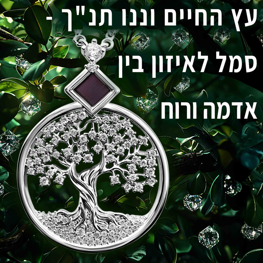 תכשיטי כסף 925 לנשים | תליון עץ החיים עם כל 24 סיפרי התנ