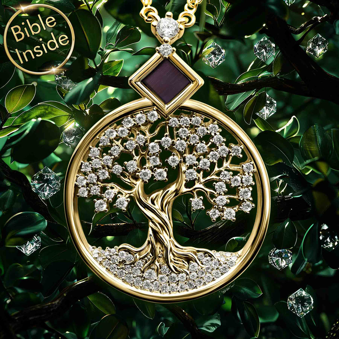 חנות זהב | תליון עץ החיים עם כל 24 סיפרי התנ"ך | ננו תכשיטים