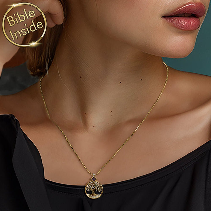 מתנות לנשים | תליון עץ החיים עם כל 24 סיפרי התנ"ך