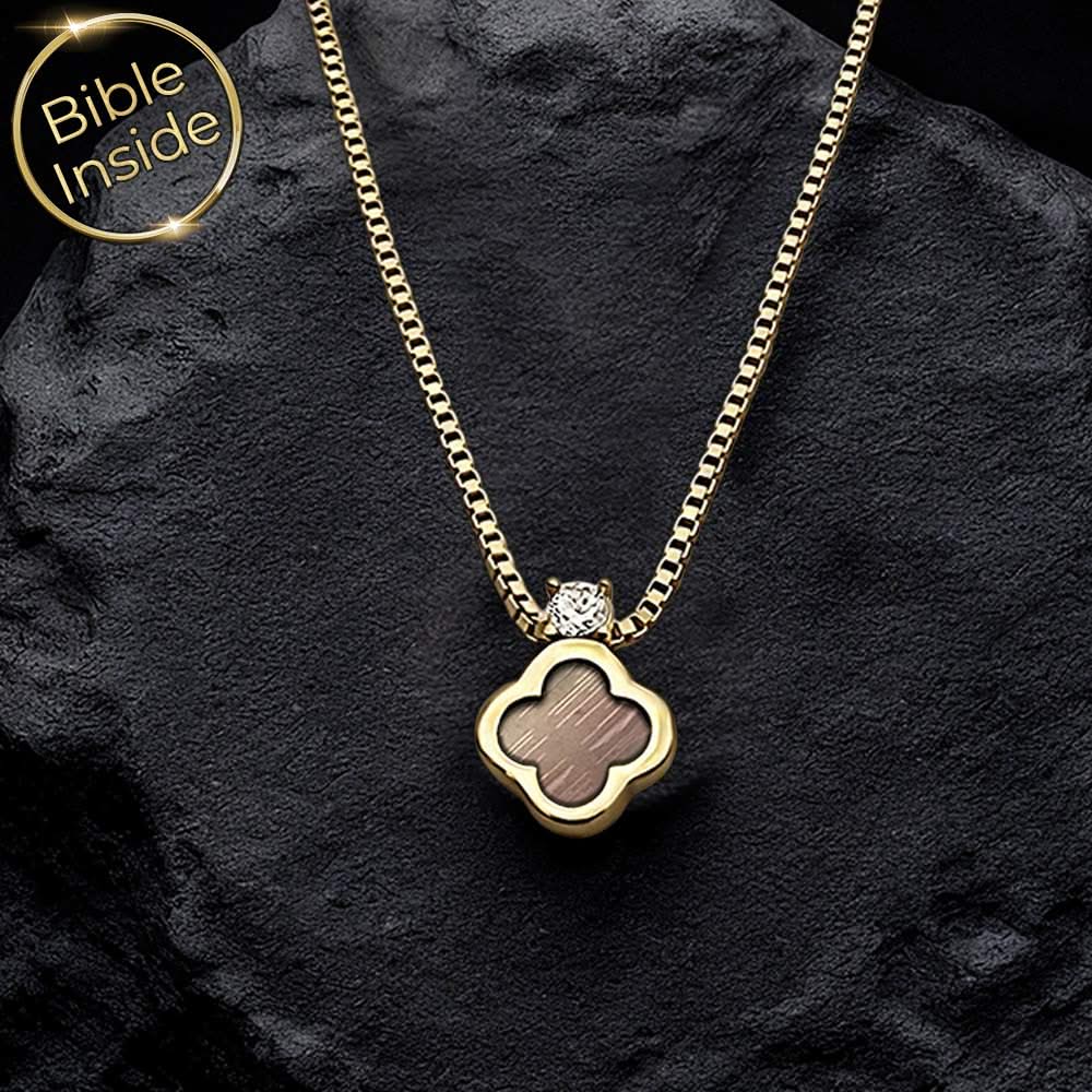 תכשיט ננו תנך תלתן עם אבן זירקוניה – מתנה יהודית ייחודית
