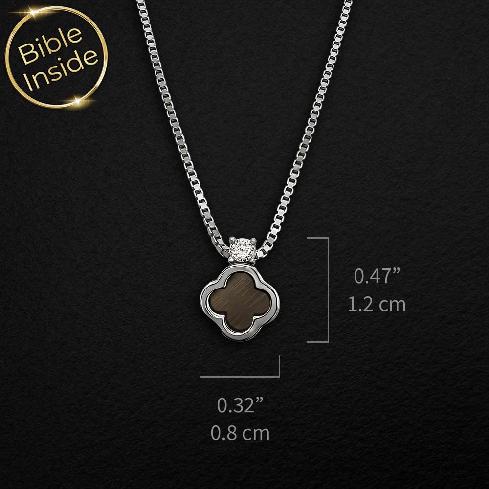 תכשיט עם התנך לנשים – תליון תלתן אלגנטי עם אבן זירקוניה
