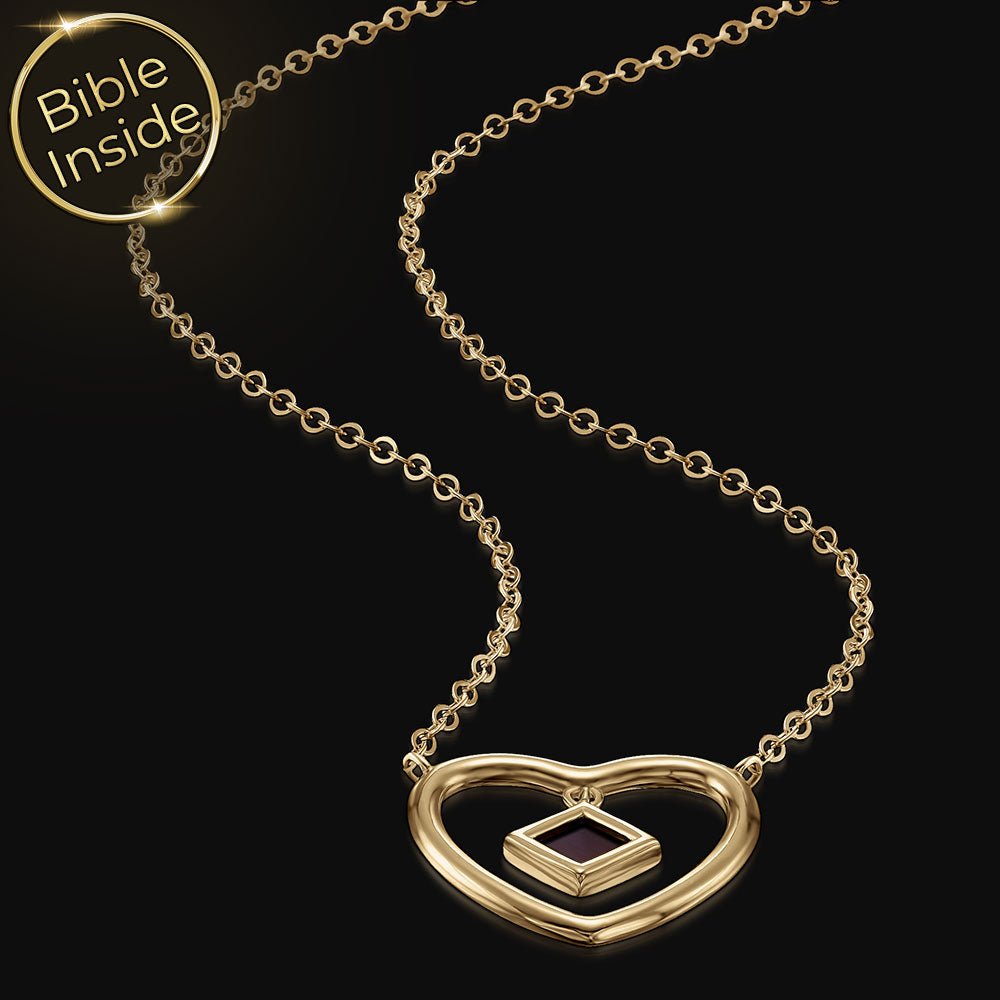 שרשרת שלמא לב כפול כתכשיט מתנה לבת מצווה עם התנ"ך כולו