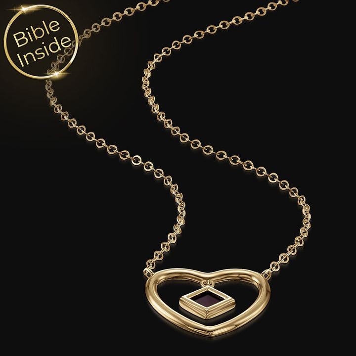 שרשרת שלמא לב כפול כתכשיט מתנה לבת מצווה עם התנ"ך כולו