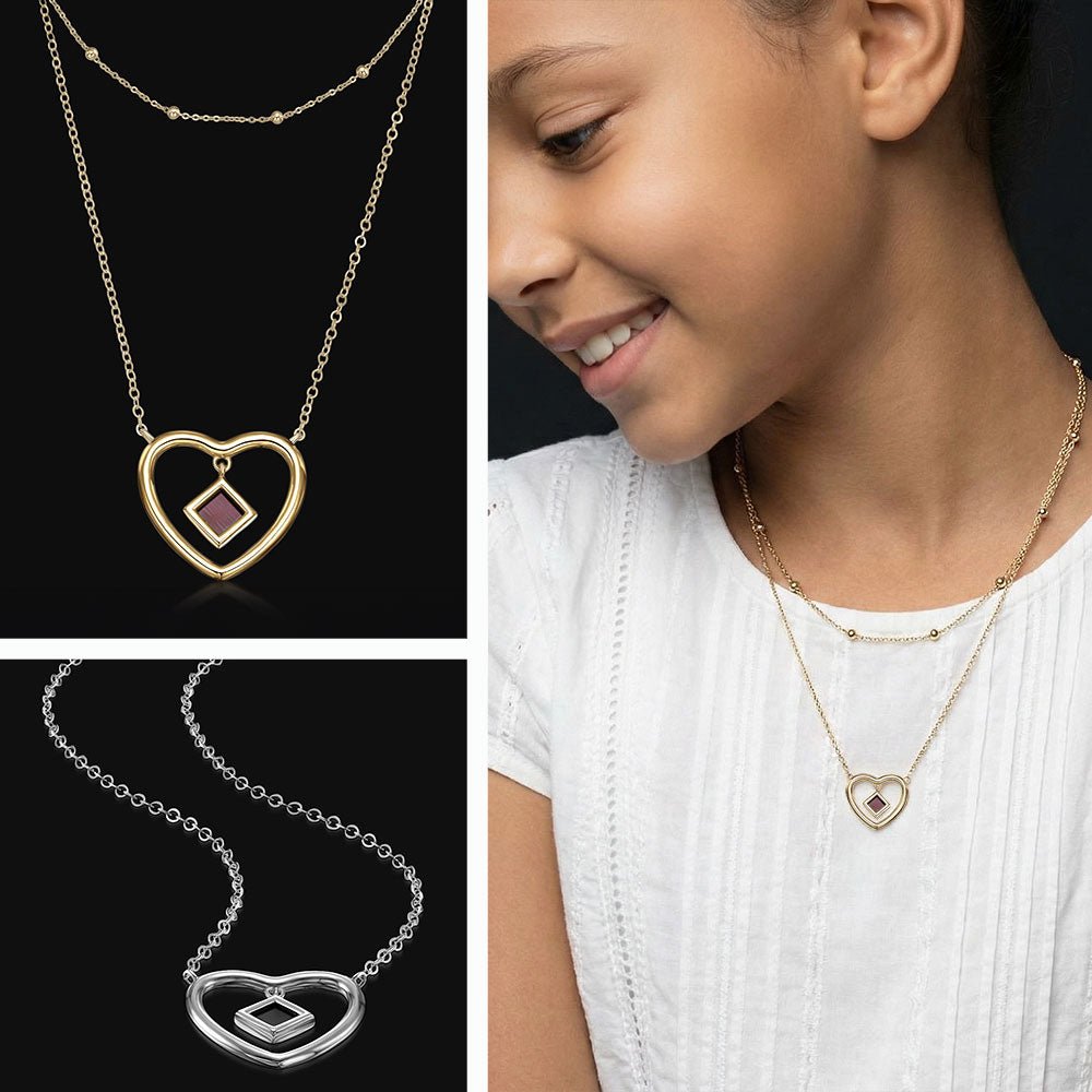 מתנת בת מצווה – שרשרת לב כפולה עם ננו תנ"ך וכל 24 ספרי התנ"ך