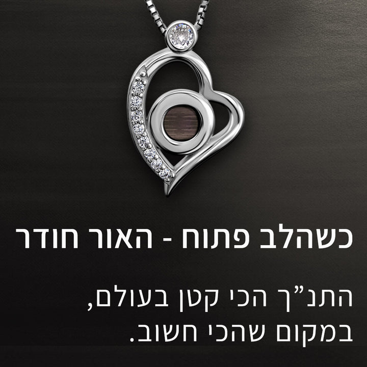 ננו תכשיטים תליון לב נוצץ - מתנה לטו באב עם ננו תנ"ך
