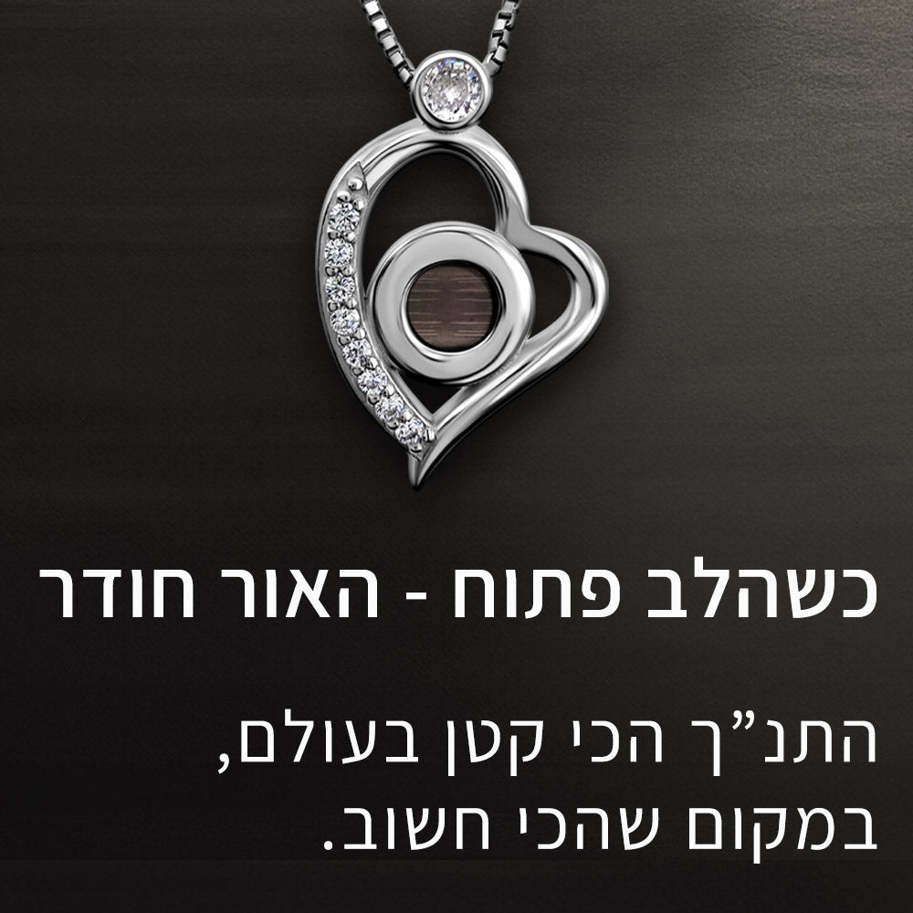 ננו תכשיטים תליון לב נוצץ - מתנה לטו באב עם ננו תנ"ך