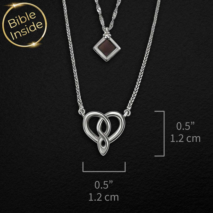 תכשיט לבת מצווה זהב לבן שרשרת שכבתית בעיצוב צעיר עם התנך השלם