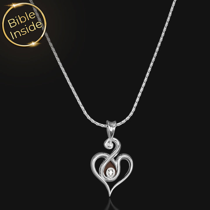 ננו תכשיטים – שרשרת לב אפרודיטה עם ננו תנ"ך ואחריות לשנתיים
