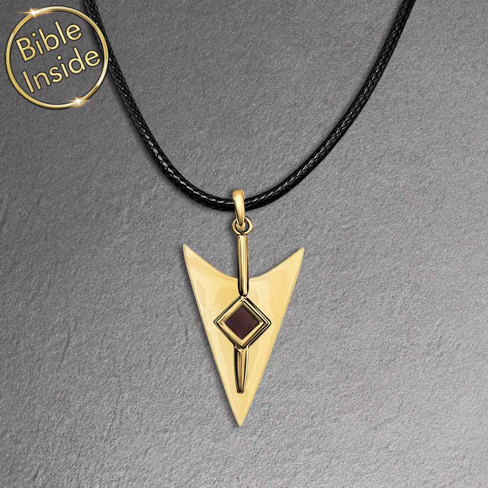 שרשרת לגברים עם ננו תנך | תליון חץ גולדפילד