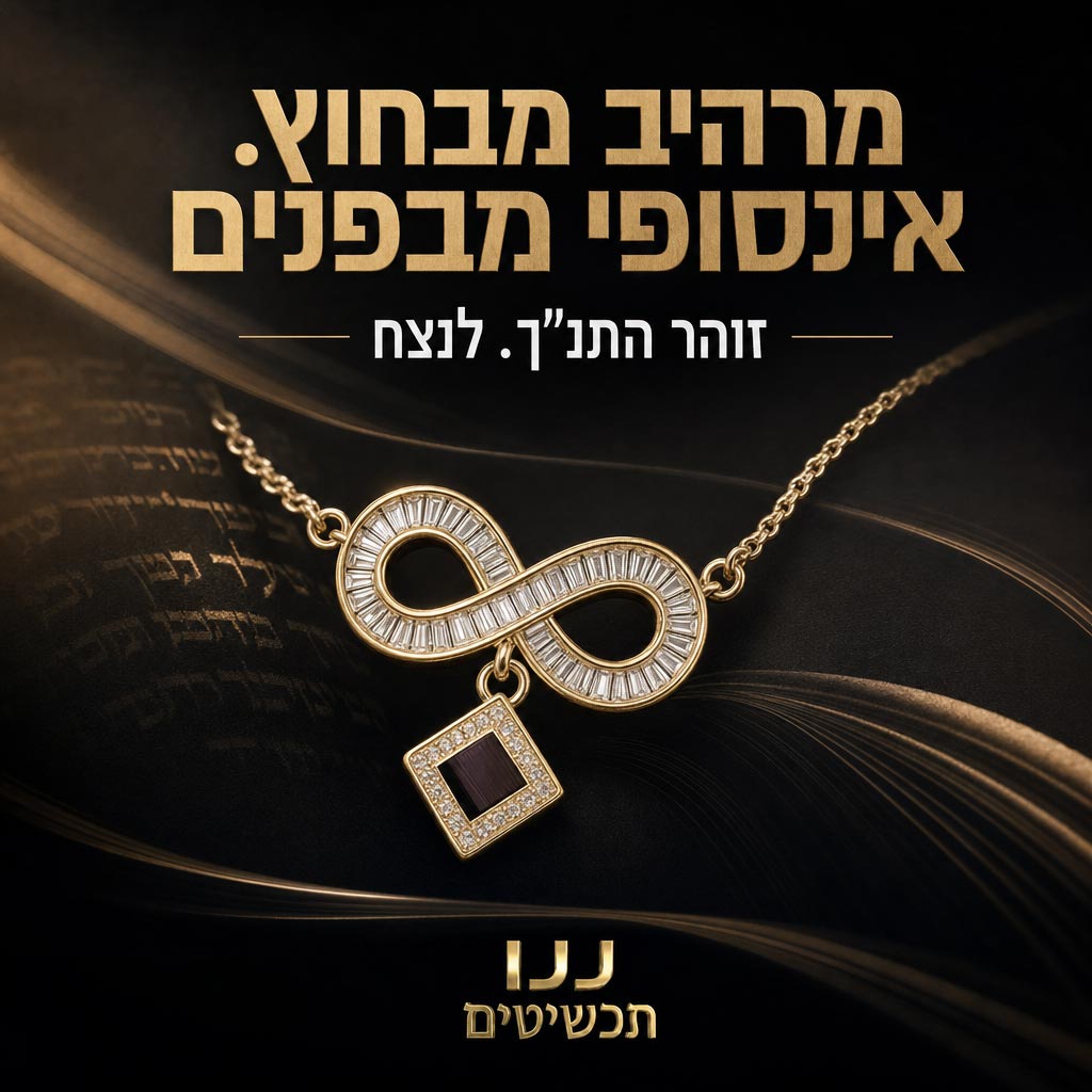 אינפיניטי מזהב 14 קראט וננו תנ"ך בעיצוב שרשרת עם תנך שמחבר בין מורשת יהודית לסגנון עכשווי