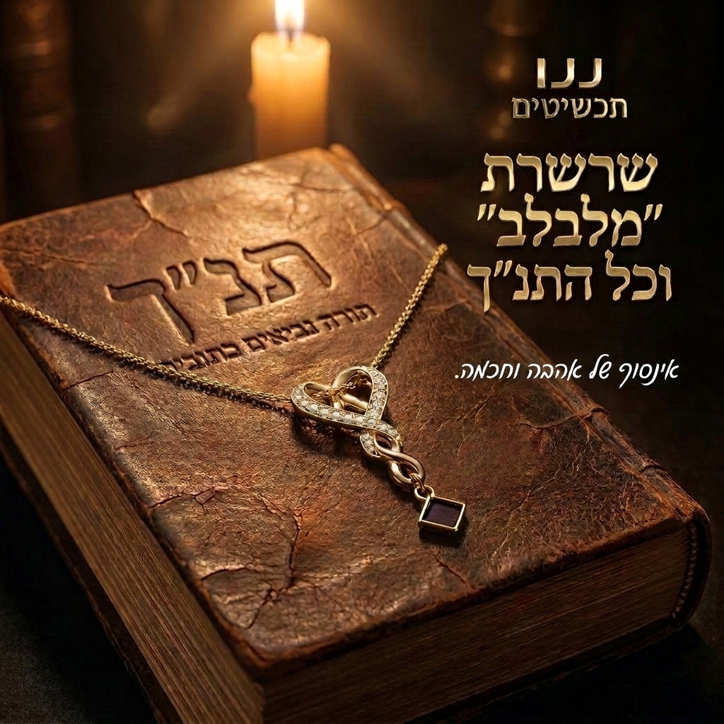 שרשרת תנך לנשים עם כל 24 ספרי התנך