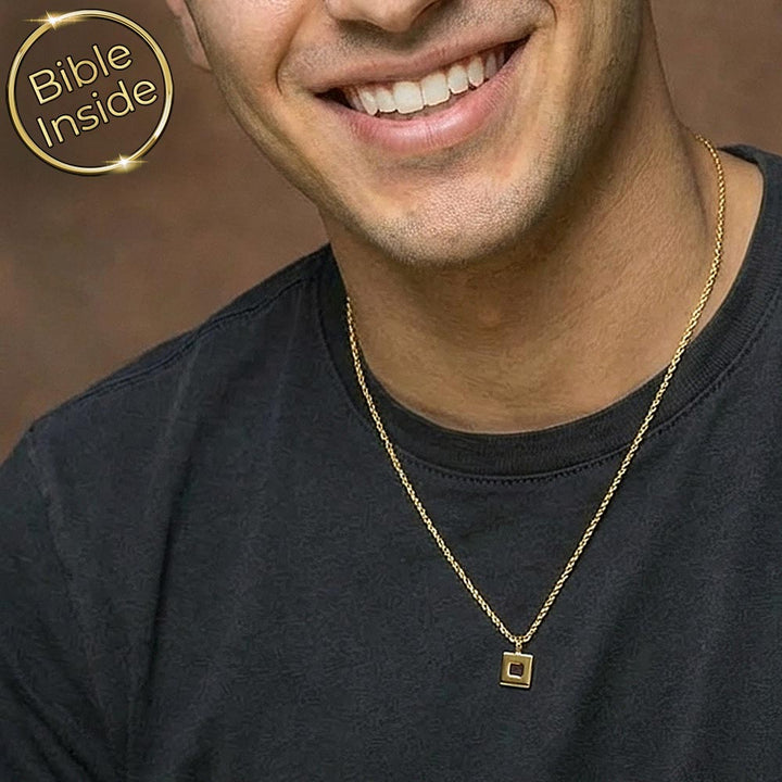 שרשרת לגבר ננו תנך - עם צ'יפ שעליו חרוט התנ"ך השלם