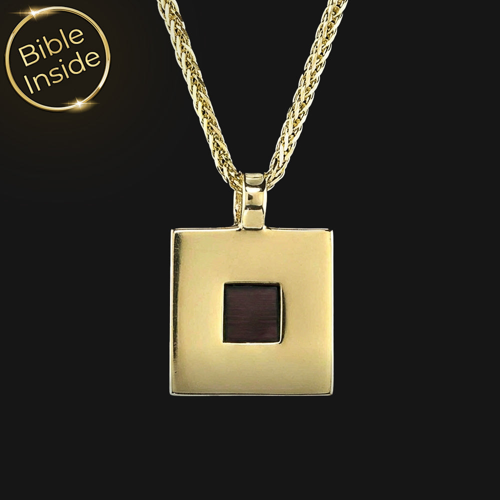 שרשרת תנך לגבר זהב - עם צ'יפ שעליו חרוט התנ"ך השלם - ננו תכשיטים