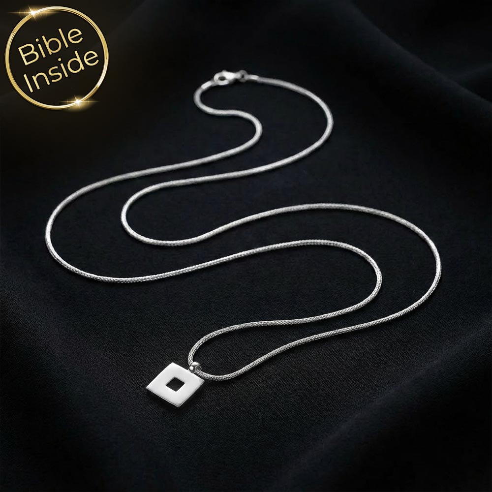 שרשרת כסף תנך לגבר - עם צ'יפ שעליו חרוט התנ"ך השלם