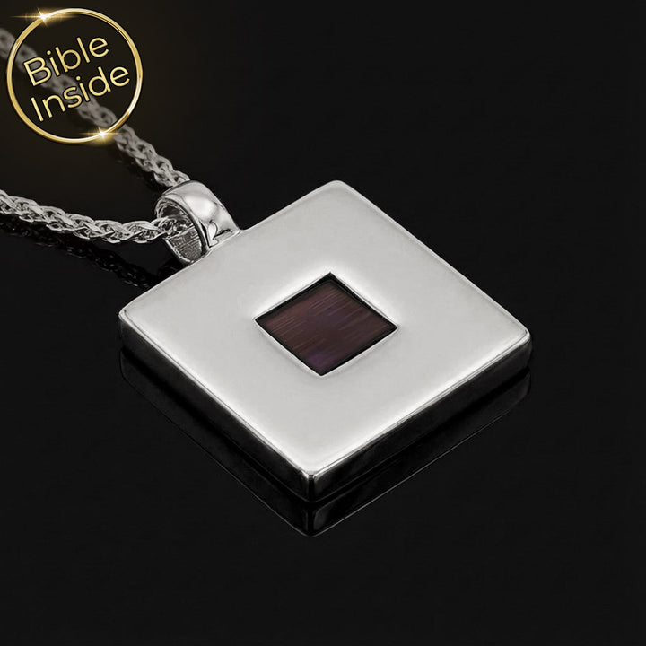  שרשרת תנך כסף לגבר - עם צ'יפ שעליו חרוט התנ"ך השלם