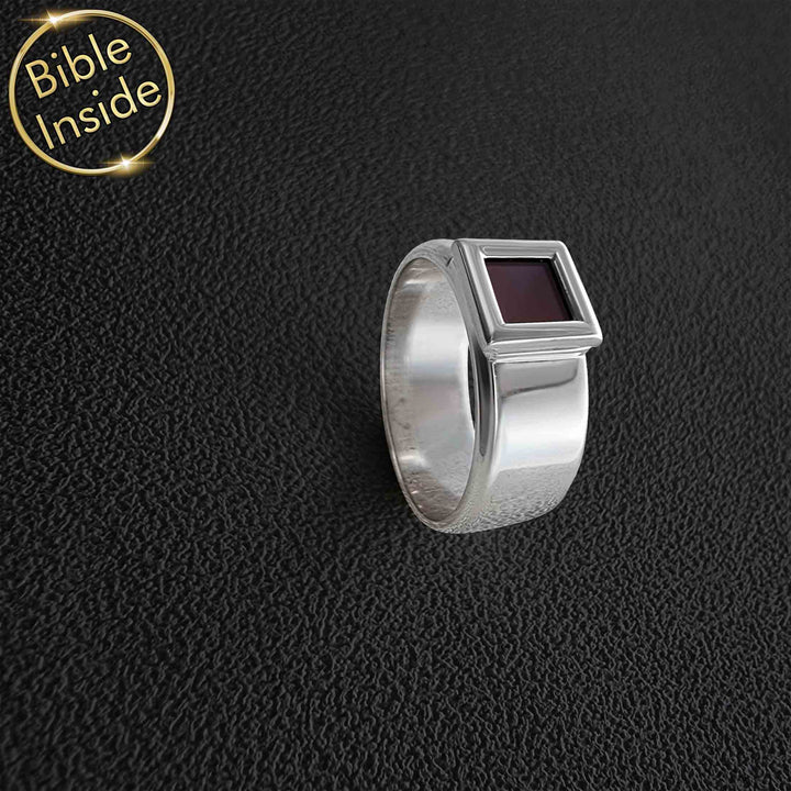 טבעת תנ"ך גברית עם תנ"ך בפנים - מתנה מקורית לגבר לטו באב
