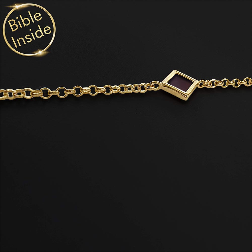 צמיד זהב 14 קראט לבת מצווה עם שבב ננו תנ"ך