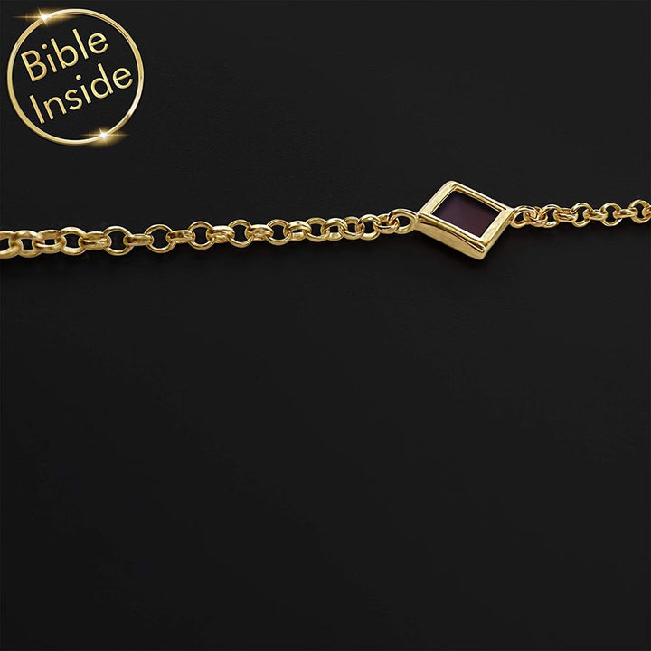 צמיד זהב 14 קראט לבת מצווה עם שבב ננו תנ"ך