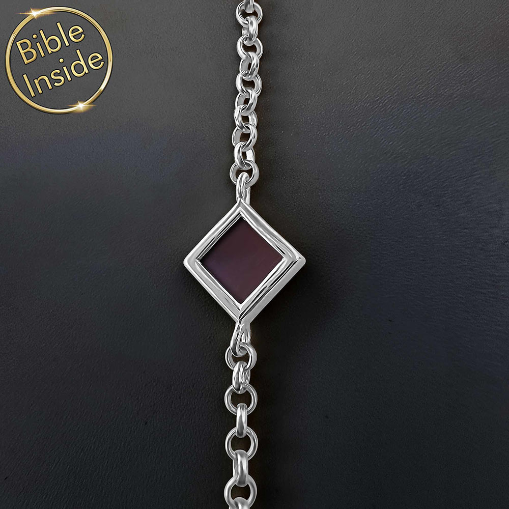 צמיד כסף סטרלינג לבת מצווה עם שבב ננו תנ"ך