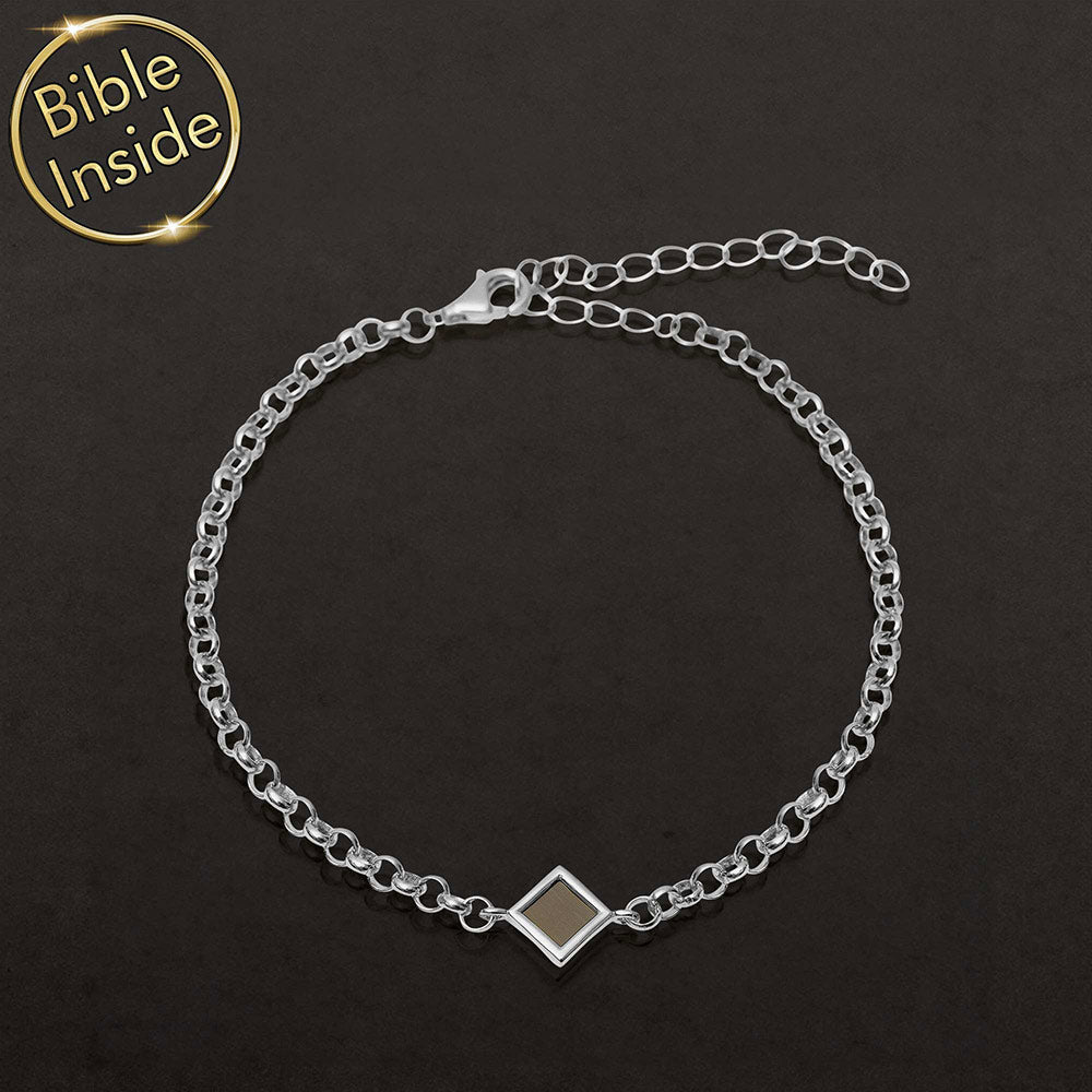 רעיון לתכשיט לבת מצווה – צמיד שלמא כסף עם ננו תנ"ך