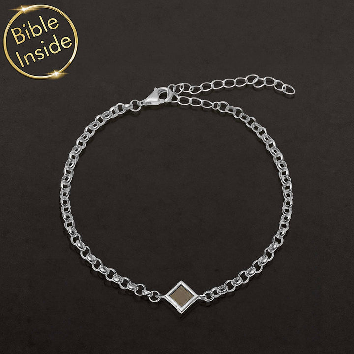 רעיון לתכשיט לבת מצווה – צמיד שלמא כסף עם ננו תנ"ך