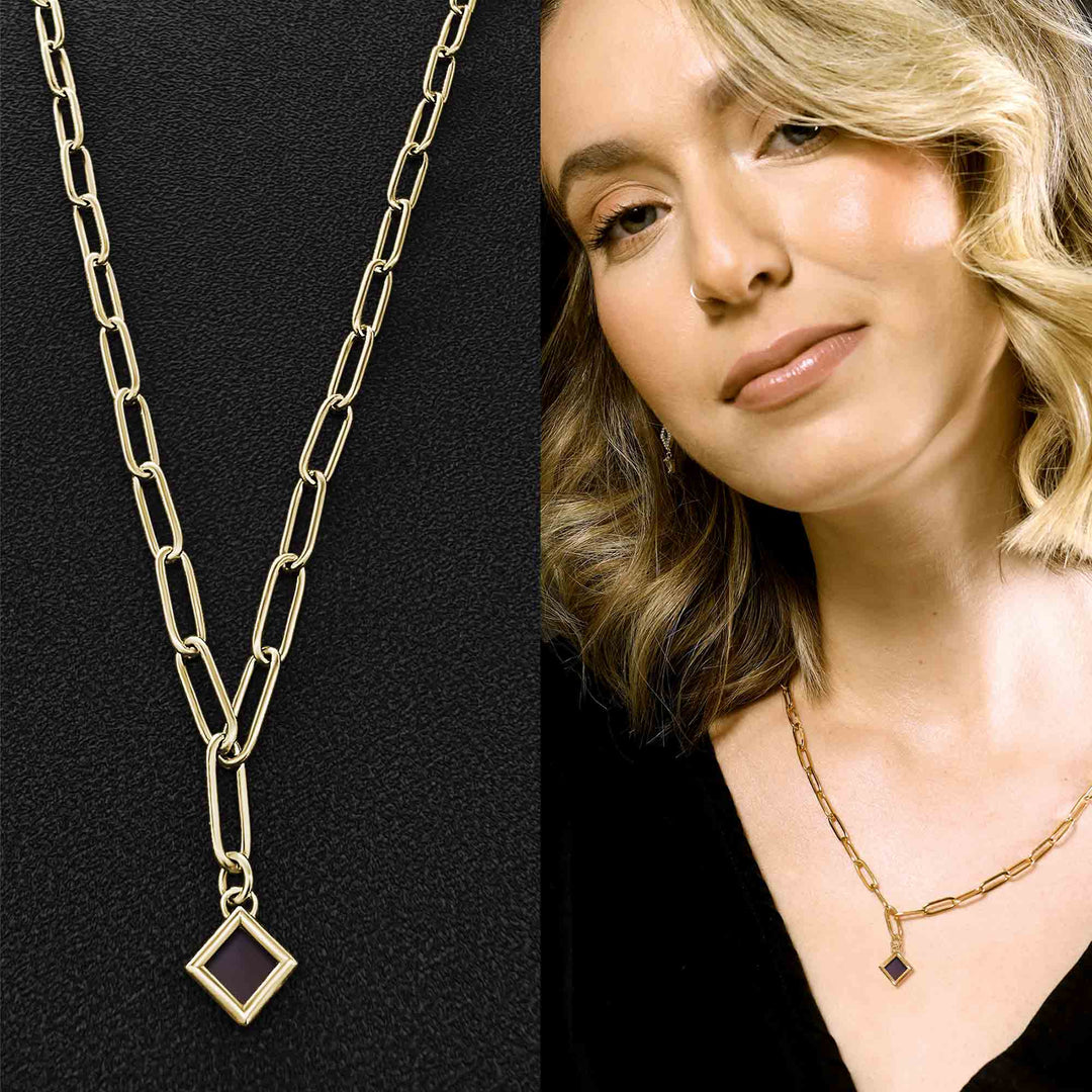 תנה ממותגת לפסח - שרשרת חוליות זהב עם ננו תנ"ך לנשים