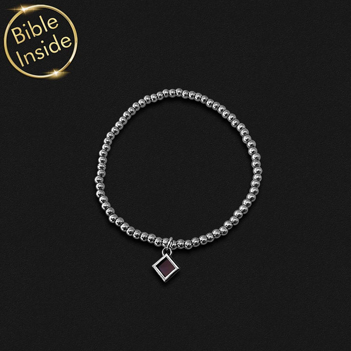 תכשיטים מיוחדים לבת מצווה — צמיד חרוזים כסופים עם ננו תנ"ך 