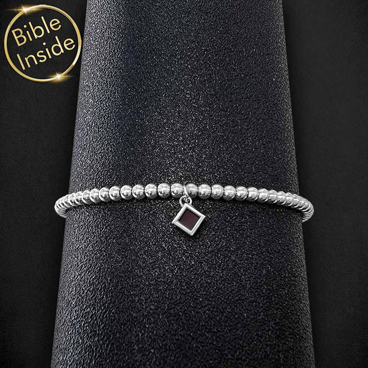 צמיד לבת מצווה — עיצוב נקי ועדין עם ננו תנ"ך מפלדת אל חלד