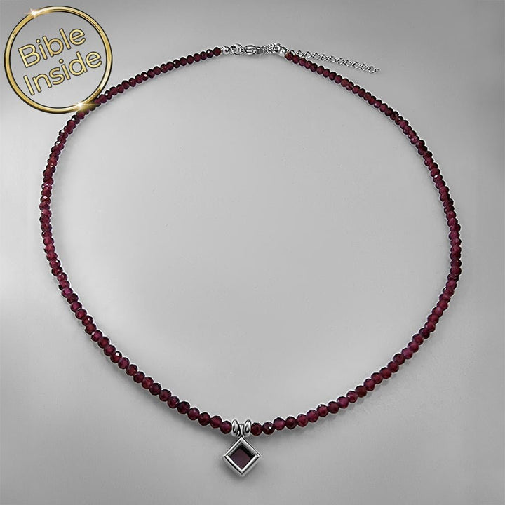 שרשרת שלמא מחרוזי גרנט כתכשיט בת מצווה עם התנ"ך כולו
