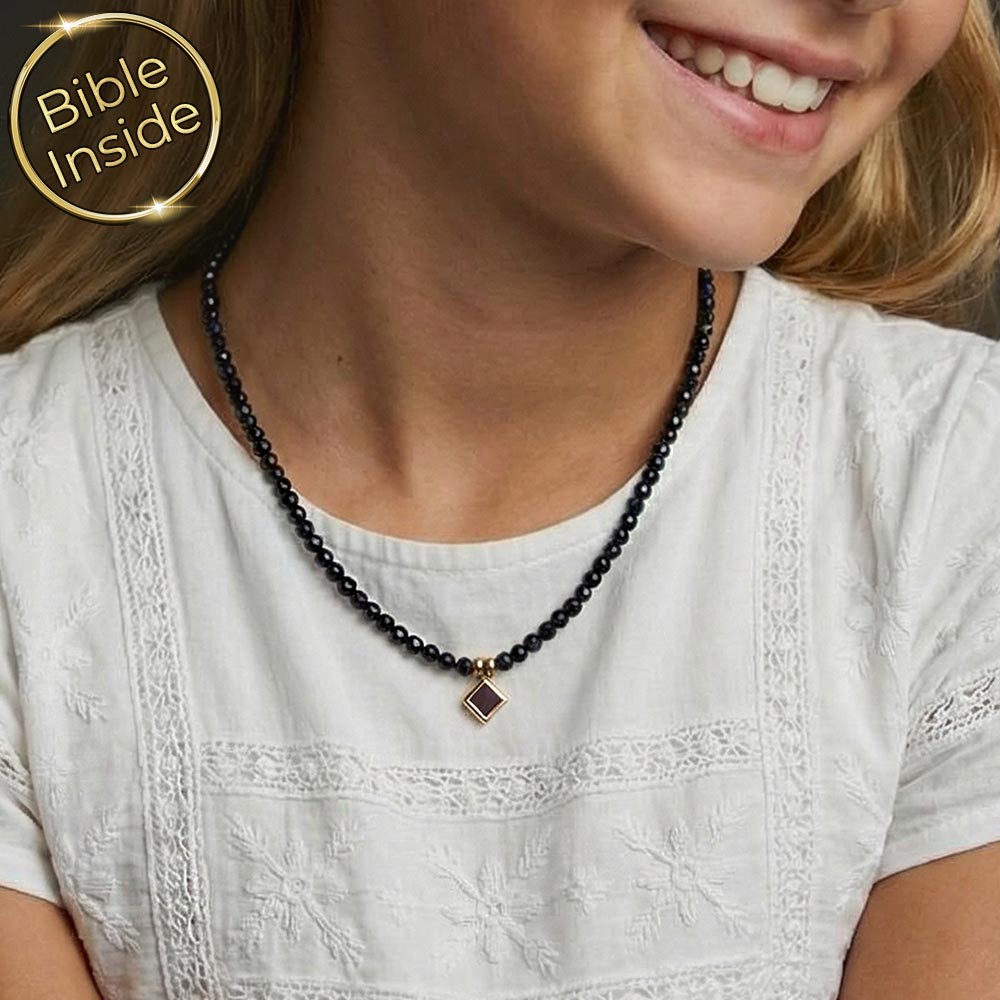 שרשרת אוניקס פיניש זהב עם ננו תנ"ך כתכשיט לבת מצווה מיוחד