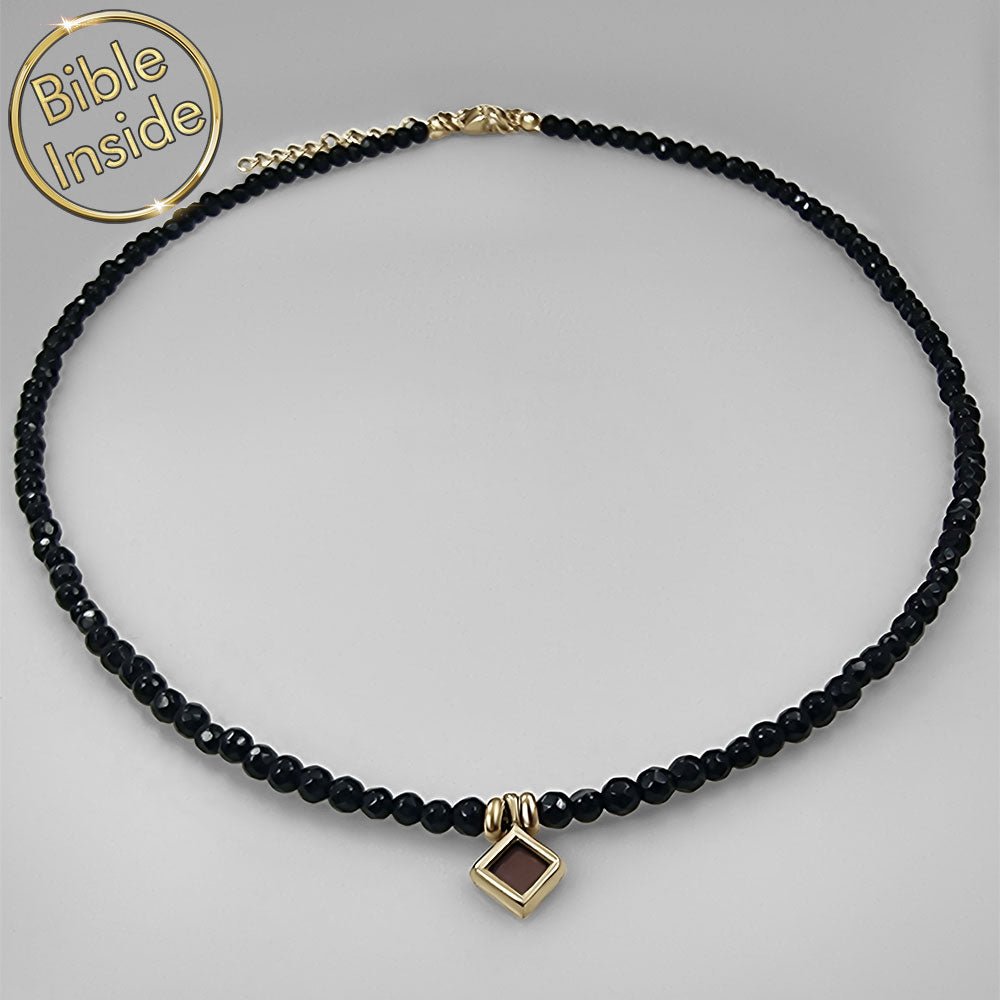 שרשרת חרוזים עם תליון ננו תנ"ך כשרשרת מתנה לבת מצווה