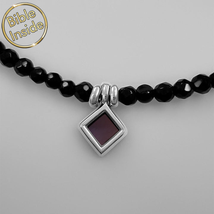 שרשרת שלמא חרוזי אוניקס כתכשיט מתנה לבת מצווה עם התנ"ך כולו