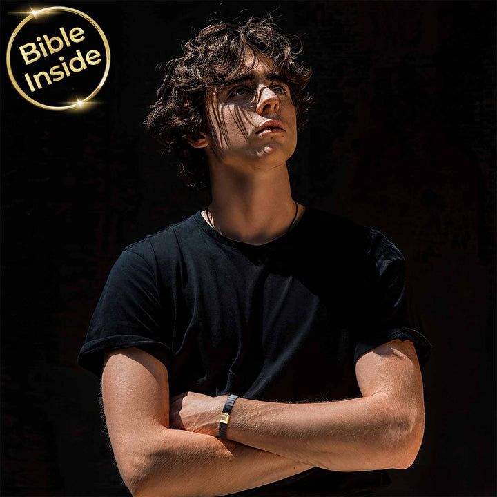 צמידי זהב עם תנך לגבר | 24 סיפרי התנ"ך בחריטה | ננו תכשיטים