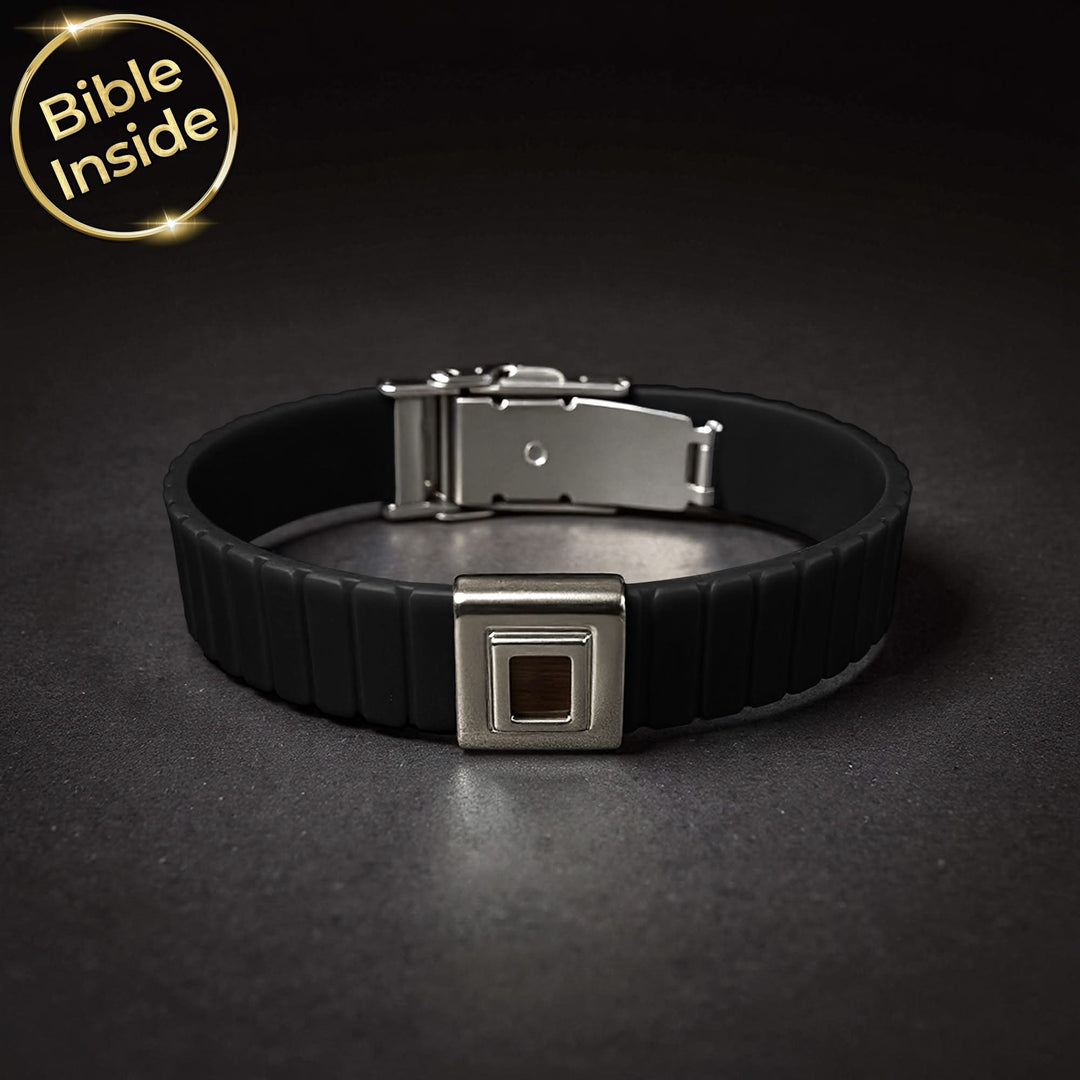 צמיד ננו תנך לגבר | 24 סיפרי התנ"ך בחריטה | ננו תכשיטים