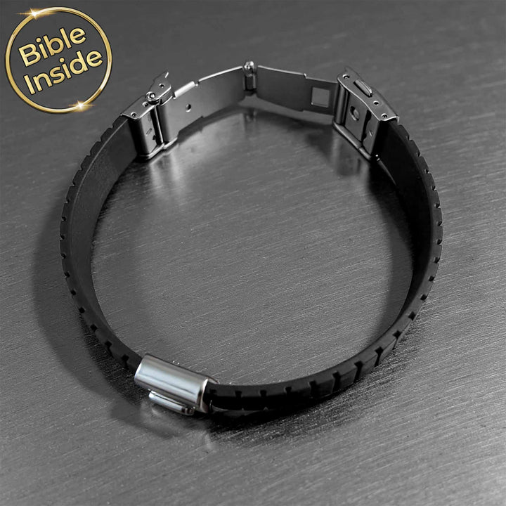 צמיד ננו תנך כסף לגבר | 24 סיפרי התנ"ך בחריטה | ננו תכשיטים