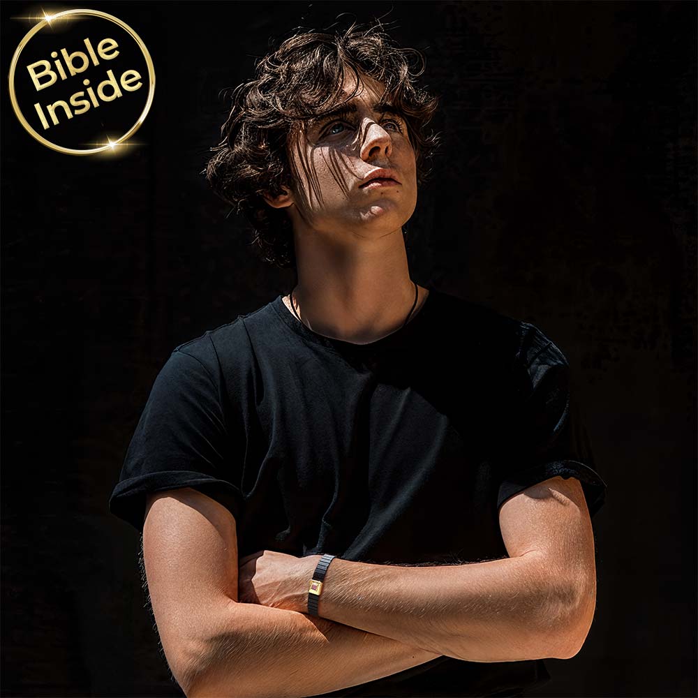 צמידי זהב עם תנך לגבר | כל 24 סיפרי התנ"ך חרוטים