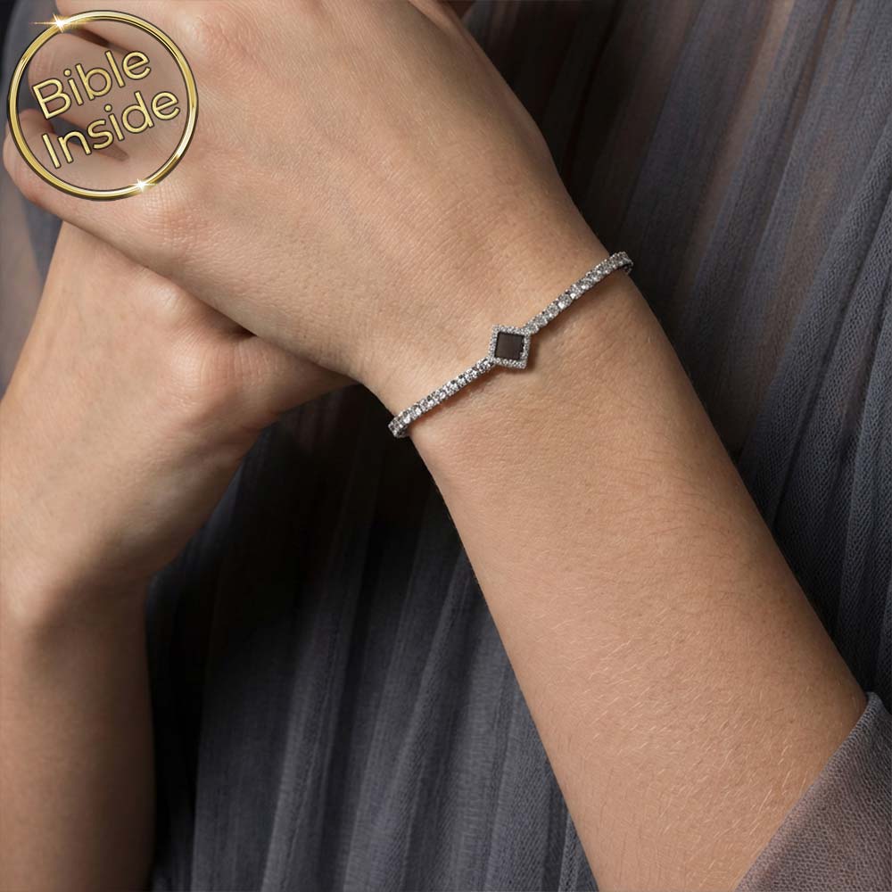 צמיד עם תנך בעיצוב טניס קלאסי לנשים – ננו תכשיטים
