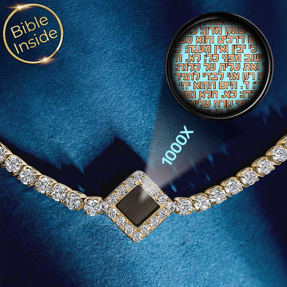 צמיד תנך טניס מעודן עם זירקונים – תכשיט יהודי מינימליסטי
