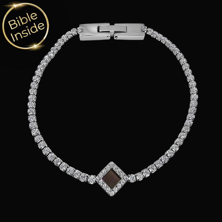 צמיד עם ננו תנך בעיצוב טניס מבריק – תכשיט משמעותי
