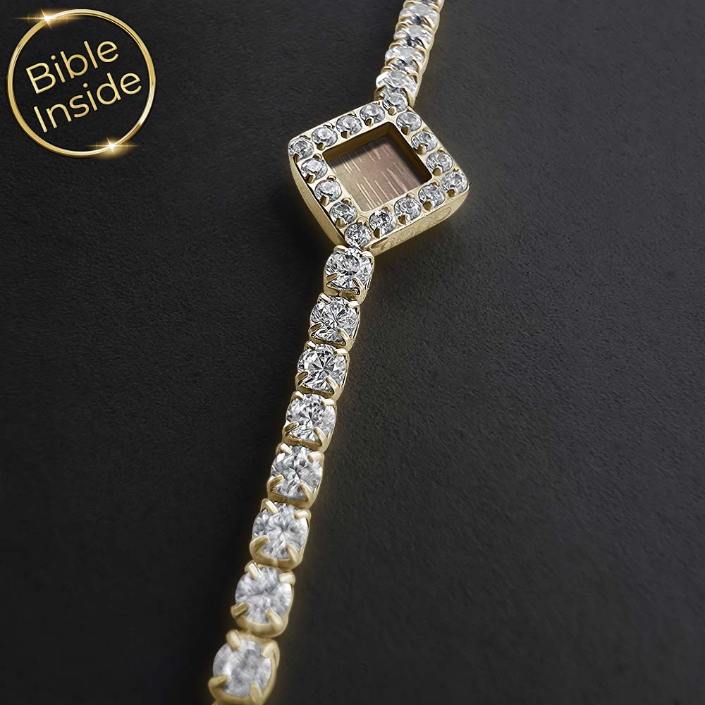 צמיד עם תנך טניס קלאסי עם אבנים עדינות – ננו תכשיטים
