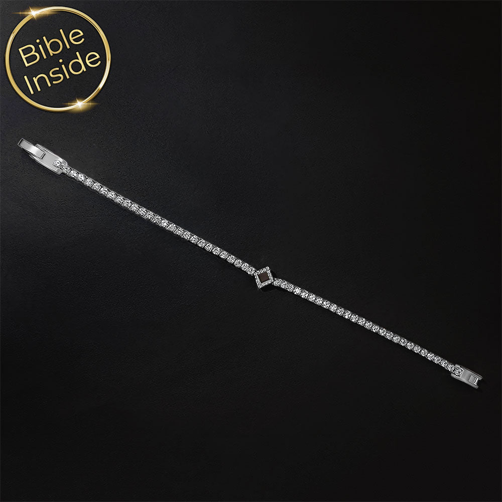 צמיד עם תנך לנשים בסגנון טניס מינימליסטי – תכשיט אמונה
