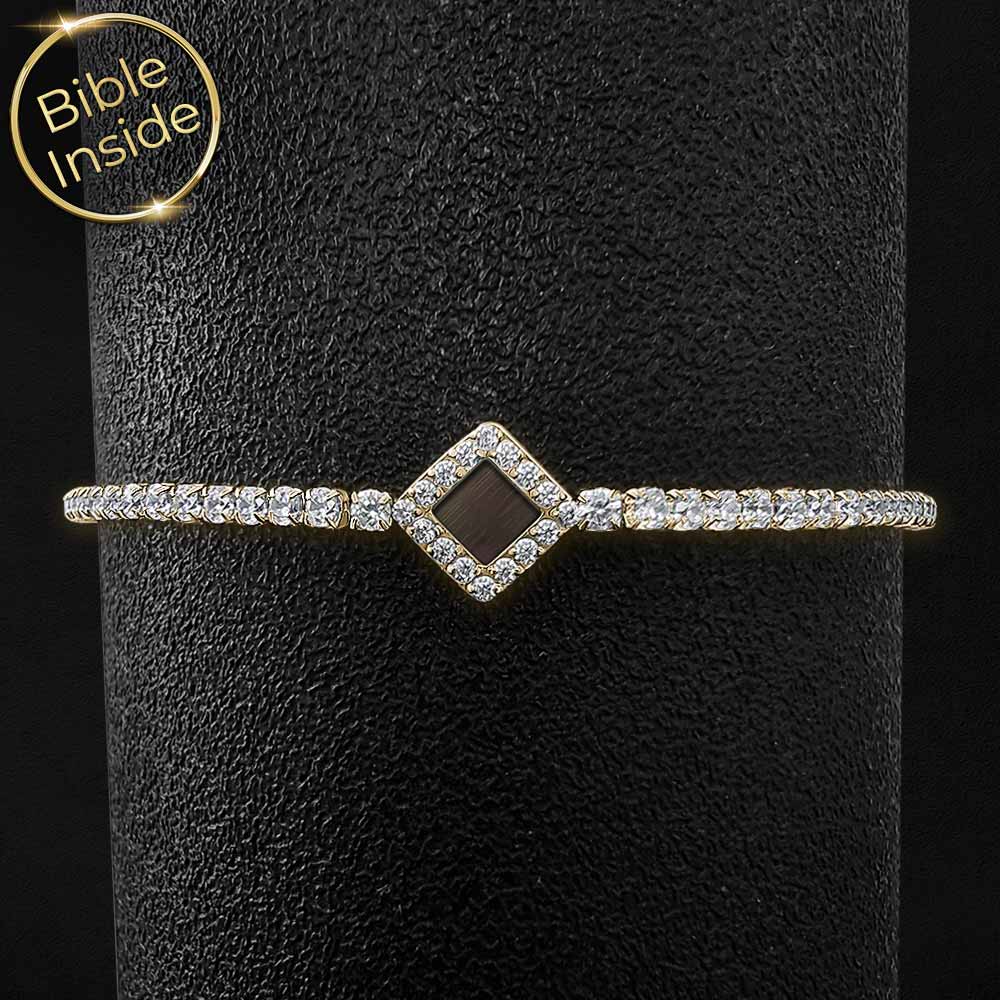 צמיד תנך לאישה בסגנון טניס מינימליסטי ונצחי
