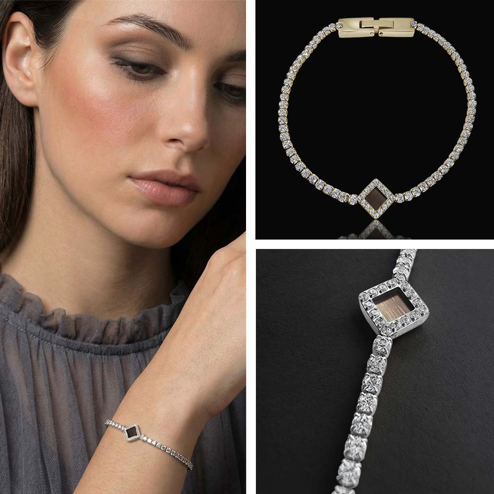 צמיד עם תנך בעיצוב טניס מפלדת אל-חלד – תכשיט נשי אלגנטי
