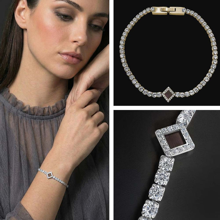 צמיד תנך בעיצוב טניס מפלדת אל-חלד – תכשיט נשי אלגנטי
