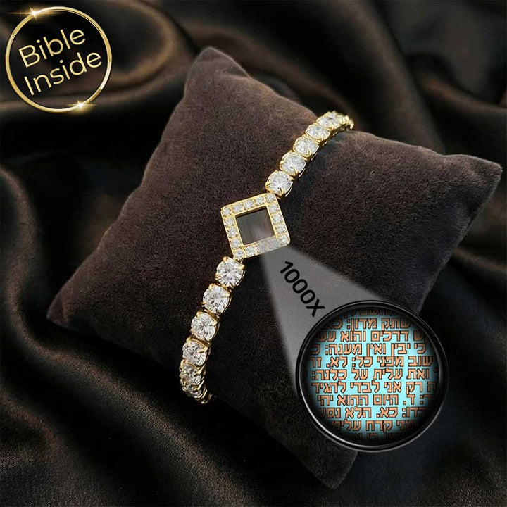 צמיד תנך טניס קלאסי עם אבנים עדינות – ננו תכשיטים
